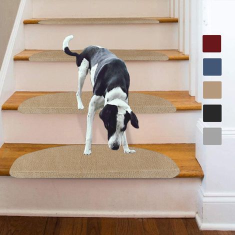 Tapis d'escalier auto-adhésif 15 pcs 65 x 21 x 4 cm – Antidérapant et insonorisé – Pour escaliers en bois – Marron – Jeobest