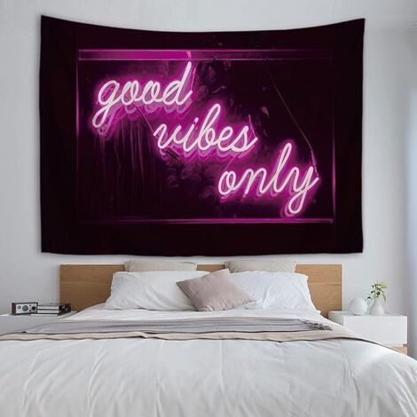 Tenture murale décorative, uniquement un texte de bonne humeur en lumière néon, adaptée au salon de la chambre à coucher en plein air 50 X 60 pouces (1/5)