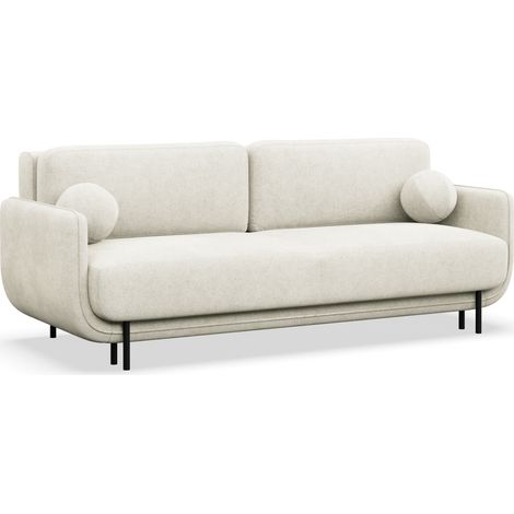 Selsey OVALS – Canapé convertible 3 places en tissu texturé, crème