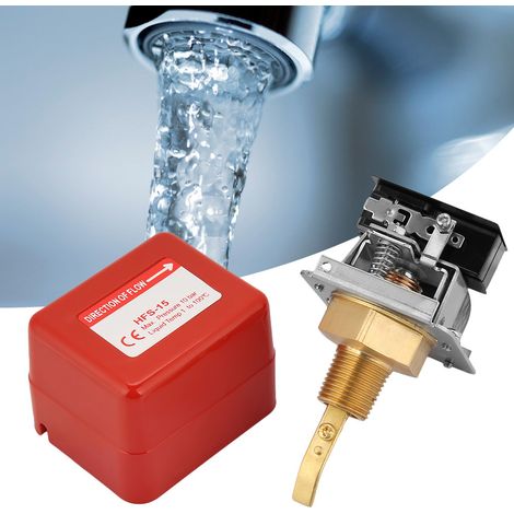 Interrupteur de débit d'eau/à palette de 1/2 pouce, connexion filetée, contacts SPDT, rouge (certains modèles en acier inoxydable sont disponibles). (1/5)