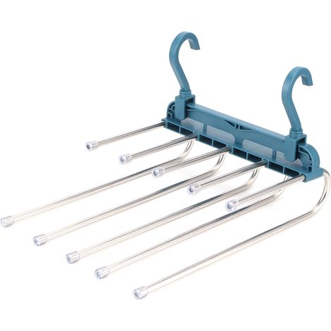 Cintre à Pantalons S Acier Inoxydable 5 Barres Extractibles Rangement Gain de Place Compact Dressing (1/5)