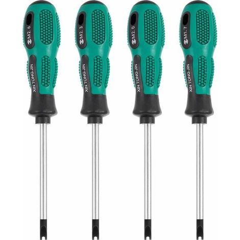 4pcs / Set Tournevis Embouts de Tournevis U Fourche magnétique vis rainurée conducteur CR-V Multi Function Tool Kit Main (1/5)