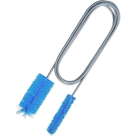 Brosse de nettoyage pour aquarium - 155 cm - Double tête - Brosse de nettoyage flexible - Outil de nettoyage pour tuyau d'aquarium - Bleu (1/5)