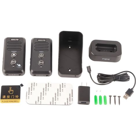 Intercomunicador inalámbrico con timbre, alcance de 1500 m, resistente al agua, recargable, para el hogar - Crezuo