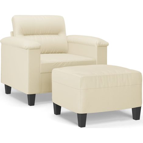 Maison Exclusive - Poltrona con Poggiapiedi Crema 60 cm in Similpelle