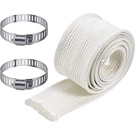 Manchon Isolant Thermique Tuyau Échappement 120cm Diamètre 25mm Haute Température Fibre de Verre pour Groupe Électrogène Chauffage Stationnement (1/5)