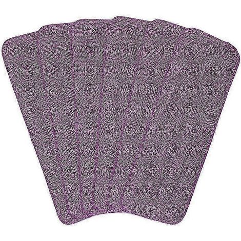 Lot de 6 têtes de balai plates en microfibre (42 cm x 14 cm) - Lavables en machine (violet) - Bonne qualité WHBYV (1/4)