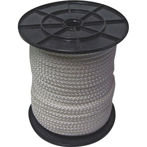Drisse polypropylène fluo anti-UV - 8 mm - blanc - bobine de 100 m - CORDERIES TOURNONAISES (1/3)