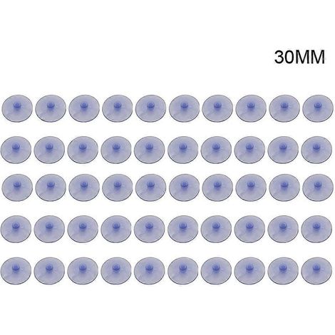 Lot de 50 ventouses transparentes, sans crochets, en plastique PVC, 30 mm. (1/5)