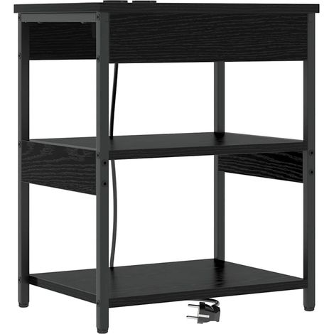 Maison Exclusive - Nachttisch Schwarz Eichen-Optik 41 x 31 x 51 c