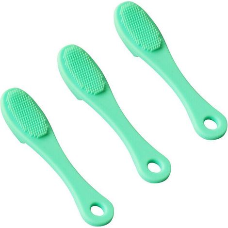 3x brosses a doigts en silicone pour animaux de compagnie - vert (1/2)