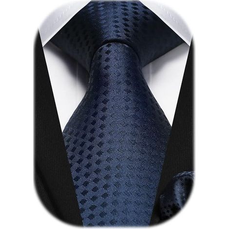 Ensemble Cravate et Mouchoir - 2 Pièces - Tissu à Carreaux Élégant - Accessoire Formel pour Mariage et Bureau - Largeur 8,5 cm (1/5)