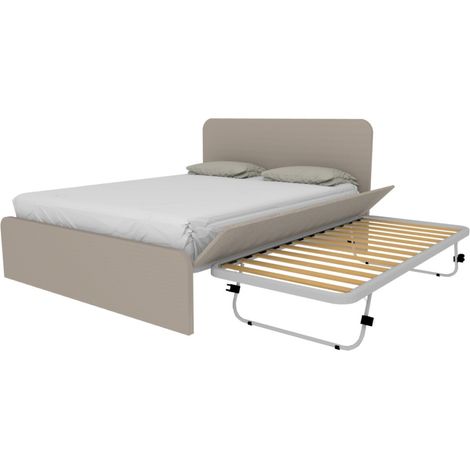 Letto matrimoniale 160x200 con rete estraibile e sollevabile - Effetto tessuto