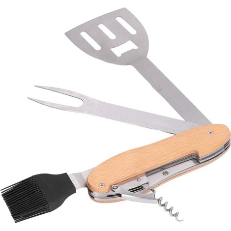 Ensemble d'ustensiles de barbecue, kit de grillades 5 en 1 en acier inoxydable pour le camping et les voyages.-AquaForge (1/5)