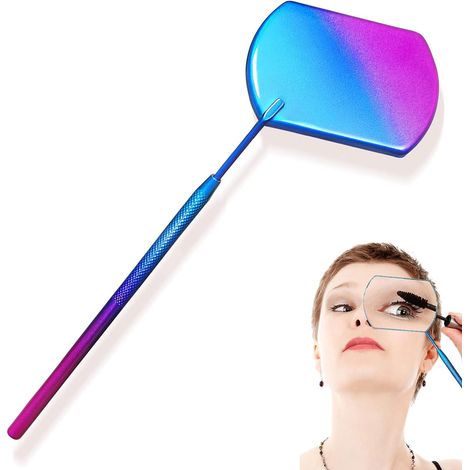 Miroir à extensions de cils 5x grossissement, miroir de maquillage carré en acier inoxydable, grand miroir pour pose de cils, fournitures professionnelles, couleur dégradée (1/5)