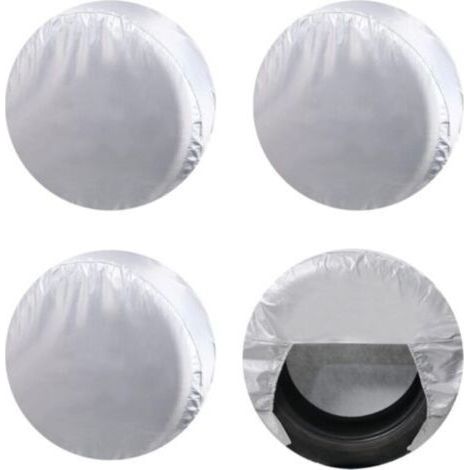 Copriruota per camper (set da 4, argento), parasole impermeabili in tessuto Oxford con protezione UV per camion, camper, barche, roulotte, furgoni camperizzati, SUV, per pneumatici con diametro di 30"