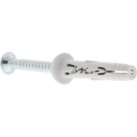 Spit – Cheville à frapper nylon pour béton – Clou-vis zingué tête plate PZ2 Ø 8x40mm – Boîte de 50 unités – Charge maximale 50kg