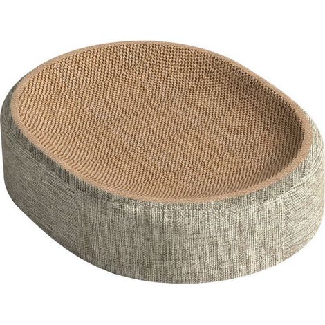 Griffoir pour Chat Sisal, Confortable Boîte à Gratter pour Chats d'Intérieur, Ovale Grattoir Chat Nid en Forme de Bol, Canapé et Lit pour Jouer et Dormir, Protège Meubles (1/5)