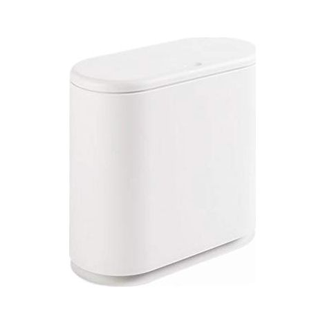 Poubelle Plastique Rectangulaire - 12 L - Couvercle à Pression - Blanc - Pour Salle de Bain Chambre Cuisine Bureau - 1 Pièce (1/5)