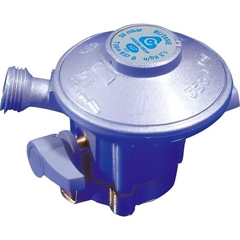 DIPRA - Détendeur Quick On pour petite bouteille butane 6 kg avec valve diamètre 20 Butane 6 kg – 1.3 kg/h 28 mbar – Certifié NF