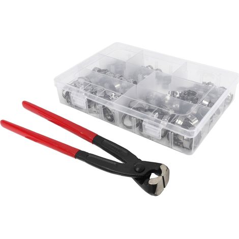 130-teiliges Edelstahl-Schlauchschellen-Set, 6 bis 21 mm, Sortiment an Schellen für Kfz-Schläuche, robust und vielseitig (1/5)