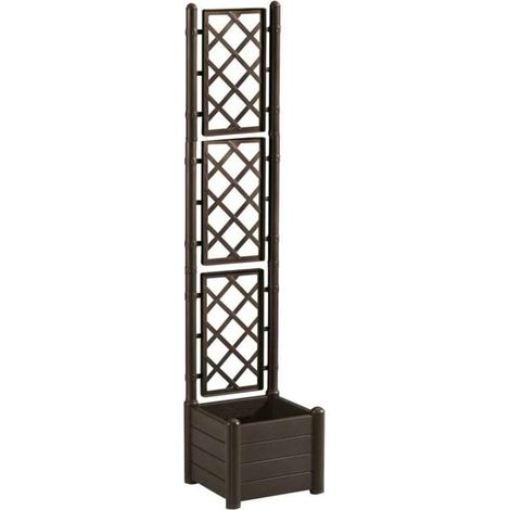 Fioriera con vaso largo QUADRATO cm 43X43 Spalliera Grigliata alta cm 195 separe' moka graticola rampicante modulabile e componibile Esterni Giardini Terrazze separatore ambienti locali commerciali (1/5)