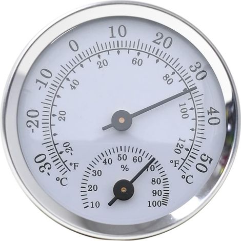 Hygrometer-Thermometer, Feuchtigkeitssensor-Monitor-Detektormessungen, für eine zuverlässige und komfortable Innentemperaturregelung, Außenthermometer mit Manometer [Silber] (1/5)