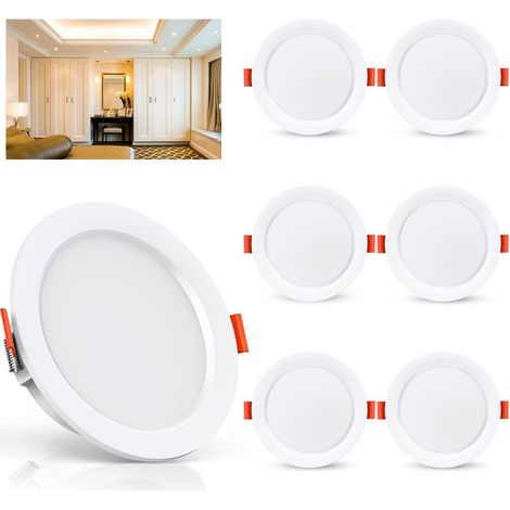 Set mit 6 LED-Einbaustrahlern, 5 W, 500 Lumen – 4000 K neutralweiß – Schutzart IP44 (wasserdicht) – Einfache Installation ohne Transformator – 500 Lumen (1/5)