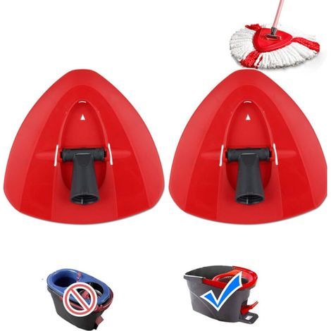 Tête de balai de rechange rouge, compatible avec les accessoires de balai VI-Leda, disque de balai pivotant triangulaire, 2 pièce. (1/5)