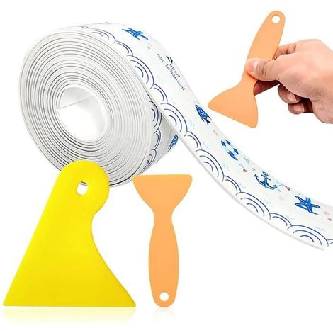 Bande d'étanchéité autocollante - Marque - Modèle - PVC - 3.8cm x 3.2m - Bleu (1/4)
