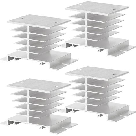 4 Pcs SSR Dissipateur Thermique, 80×50×50mm Aluminium Radiateur Relais SSR Radiateur Solid State SSR pour SSR-10A 25A 40A Distance Entre les Trous 48mm (1/5)