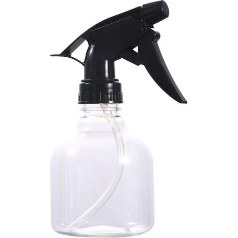 Flacon pulvérisateur d'eau rechargeable en plastique transparent pressé à la main - Petit arrosoir - Brume fine - Outils de coiffure de jardin (transparent) (1/5)
