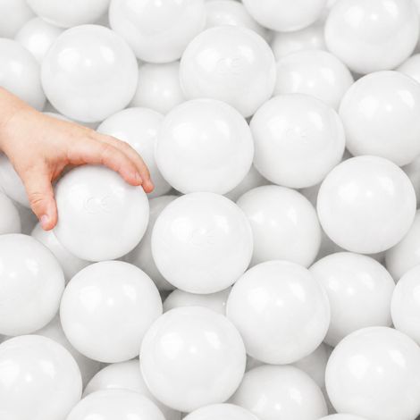 LittleTom 50 Boules en PE 5,5cm de diamètre pour remplir piscine bébé Blanc (1/5)