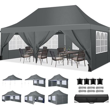 COBIZI Faltpavillon 3x6m Wasserdicht Stabil Winterfest mit Seitenwänden (1/5)