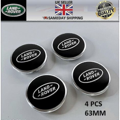 4 enjoliveurs centraux noirs Land Rover pour Range Rover Sport, Evoque, Velar et Discovery (63 mm). (1/4)