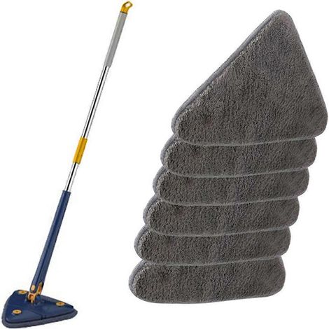 Balai Triangle 360° Rotatable et Réglable, pour Nettoyage Sec et Humide, Bleu (1/5)