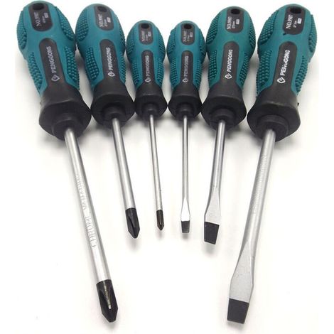 Set Kit 7 Tournevis Tournevis Avec Manche Ergonomique Embout Fendu En Forme D'étoile