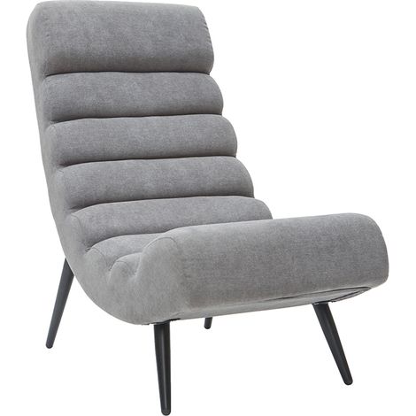 Poltrona design effetto velluto grigio e metallo nero TAYLOR