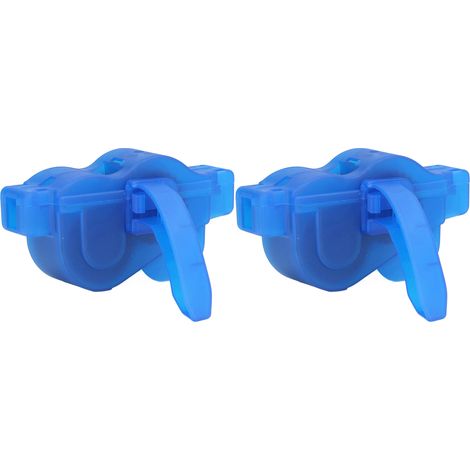 Lot de 2 nettoyeurs de chaîne vélo bleus, kit d'entretien pour chaîne de VTT, outil de réparation et nettoyage de chaîne cycliste (1/5)