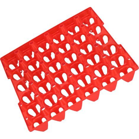 Set mit 5 roten Eierkartons, 30 Fächer, wiederverwendbare Eiertransportbox, stabile Aufbewahrungsschale aus Kunststoff. (1/5)