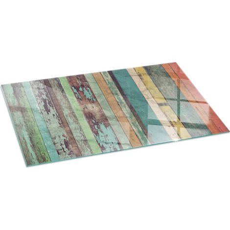 Glasplatte für Kaminofen Sicherheitsglas Schutzplatte Glasbodenplatte für Kamin Hitzeschutz für Kamin Funken Motiv der Bretter 100x50 cm