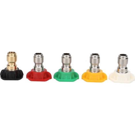 Lot de 5 buses de pulvérisation haute pression pour nettoyeur haute pression Karcher K025, raccord rapide 1/4 po, 5 couleurs, 5 angles (1/5)