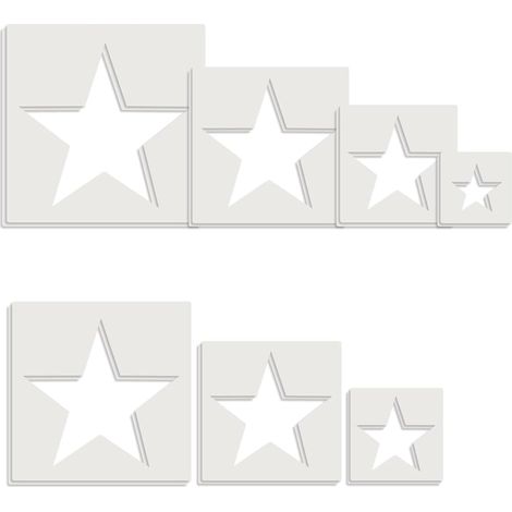 14 Pièces Pochoir Étoile, 7 Tailles, Matériau PET, Pour Peinture Et Scrapbooking