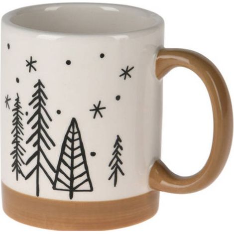 Becher mit Henkel mit Tannenmotiv, 250 ml