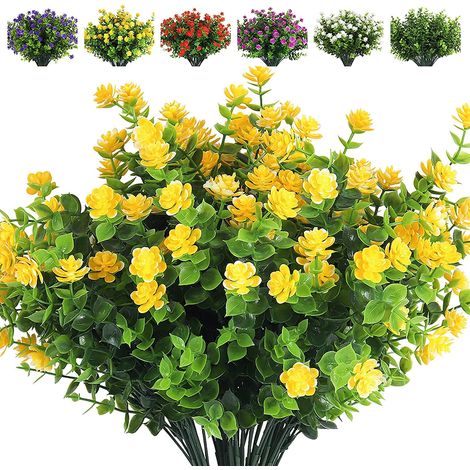 Feuillages D'Eucalyptus Artificiels - 15 Pouces - Résistants Aux UV - Pour Décoration Intérieure Et Extérieure - Lot De 5 (1/5)
