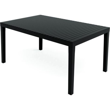 Dmora - Tavolo da esterno Maratea, Tavolo rettangolare da pranzo, Tavolo da giardino multiuso, 100% Made in Italy, 150x90h72 Cm, Antracite, con imballo rinforzato (1/3)