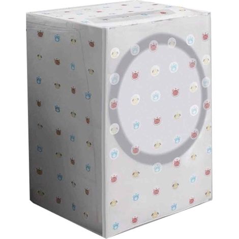 Housse de protection imperméable et transparente en PEVA pour machine à laver, anti-poussière, avec motif ours. (1/5)