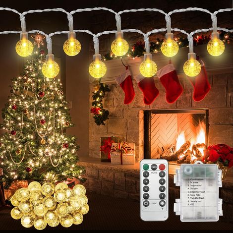 Guirlande lumineuse d'extérieur à piles, 6,5 m, 40 LED, 8 modes, étanche IP67, télécommande (1/5)