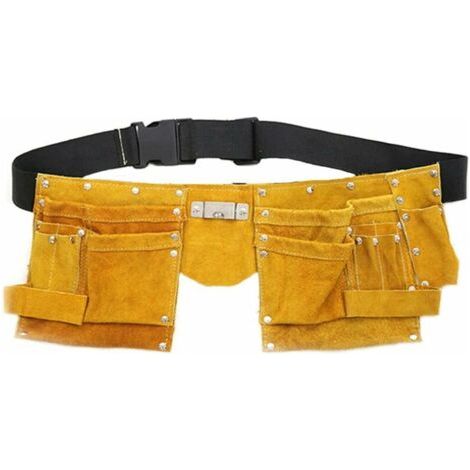 Marsupio portautensili in pelle, borsa robusta con tasca per falegnameria, carpentiere, uomo e donna (1/5)