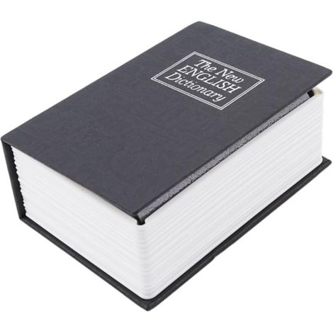 Coffre-Fort argent Imite Apparence Livre Bureau Installation Facile Mini Noir (1/5)